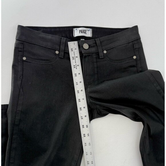 Paige Women's Verdugo Ankle Black Coated Jeans Size 27 Stretch Biker Preppy - Picture 10 of 10